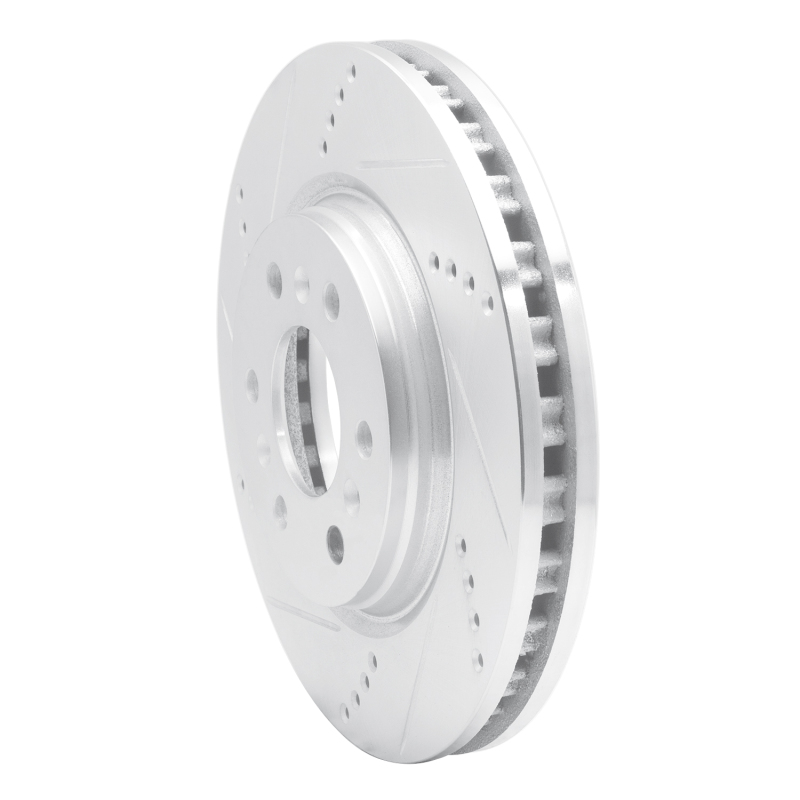 Buick TERRAZA Brake Rotor (1) - Front Left - R1 Concepts - Drilled & Slotted - Silver - `06-`09